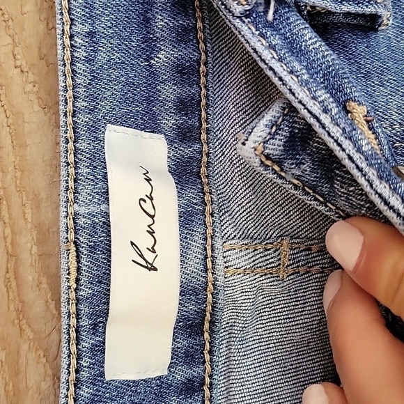 Kancan Size 3/25 Medium Wash Chewed Hem Ankle Skinny Jeans - Picture 3 of 6